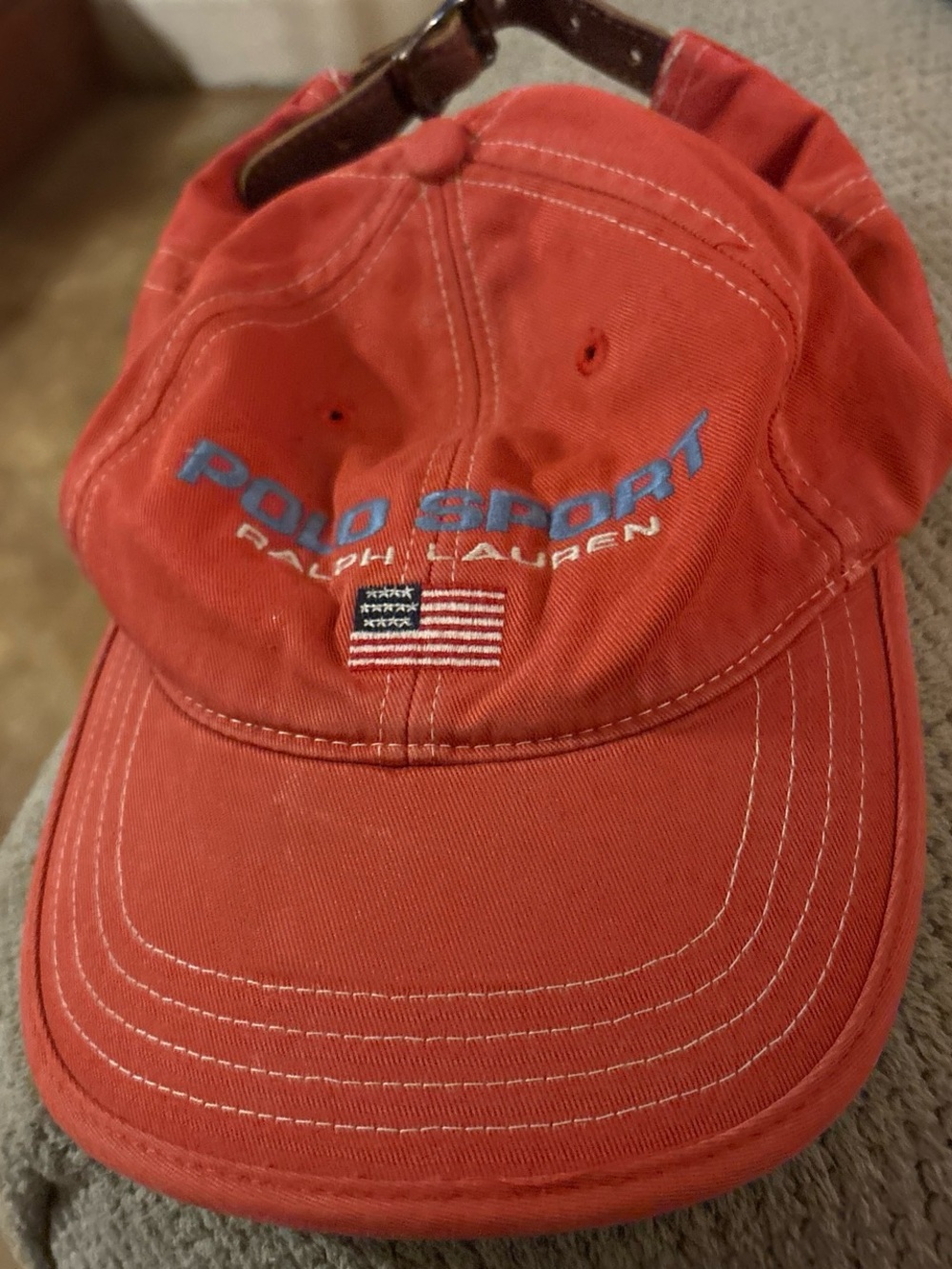 Polo by Ralph Lauren Red Polo Sport Kids Cap with Flag Patch